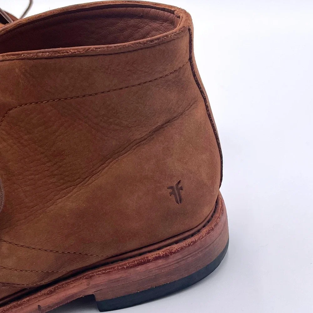 Frye Mens Bowery Chukka Boots Chestnut Brown Leather Ankle 3480431-CHT Size 8.5